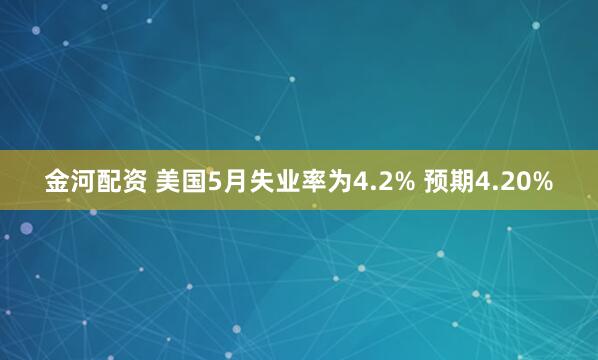 金河配资 美国5月失业率为4.2% 预期4.20%