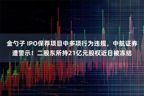 金勺子 IPO保荐项目中多项行为违规，中航证券遭警示！二股东所持21亿元股权近日被冻结
